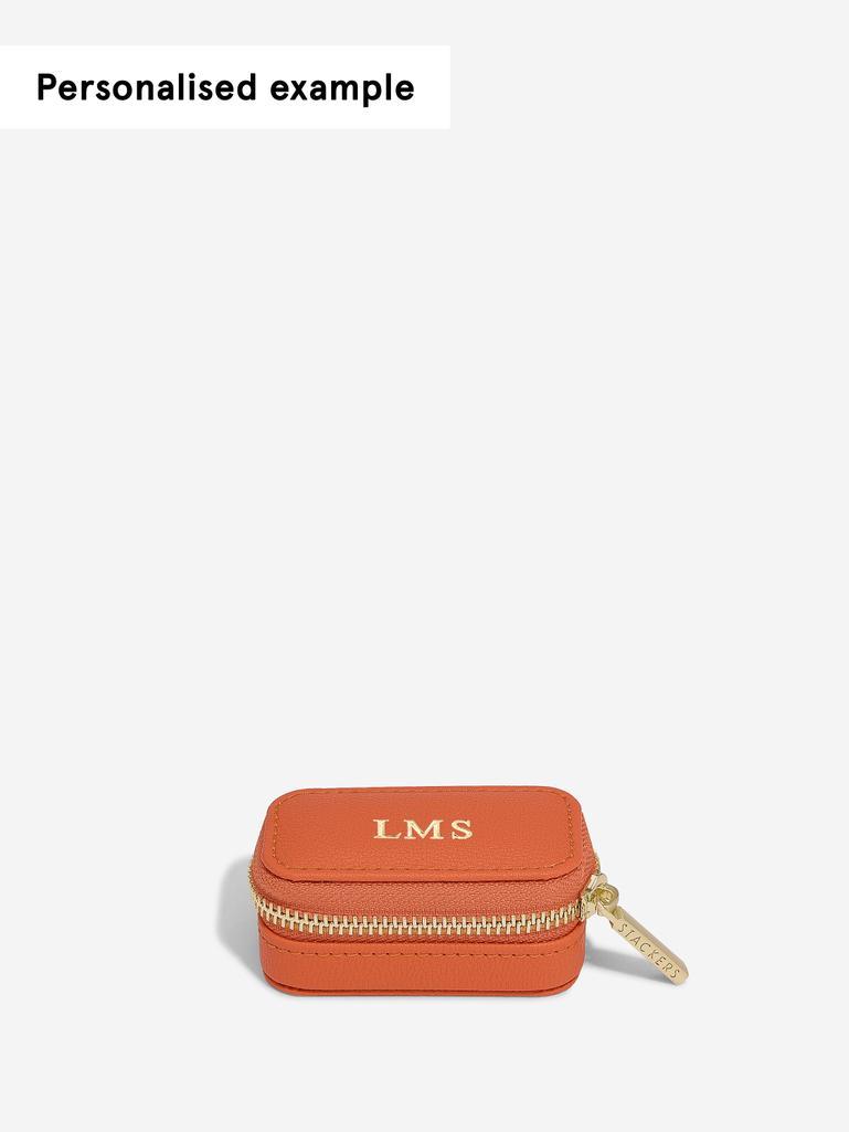Orange Petite Zipped Travel Jewellery Box