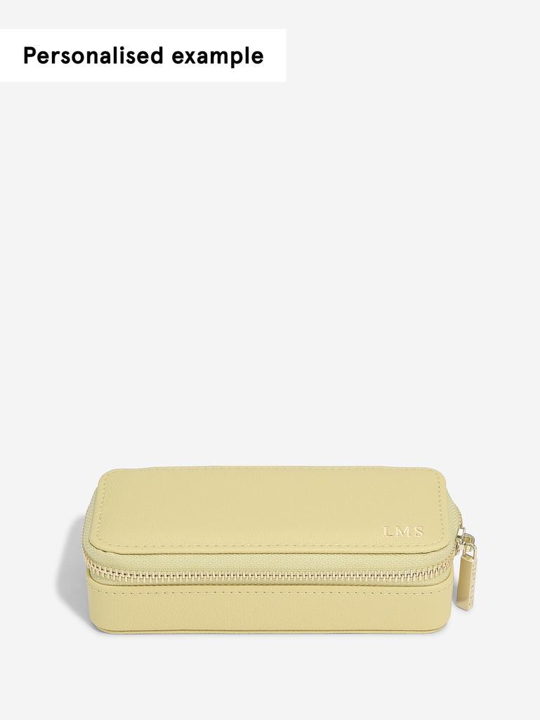Butter Yellow Medium Zipped Travel Jewellery Box
