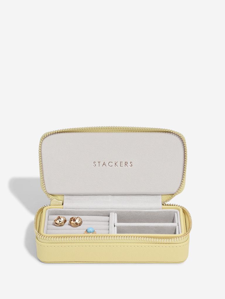 Butter Yellow Medium Zipped Travel Jewellery Box