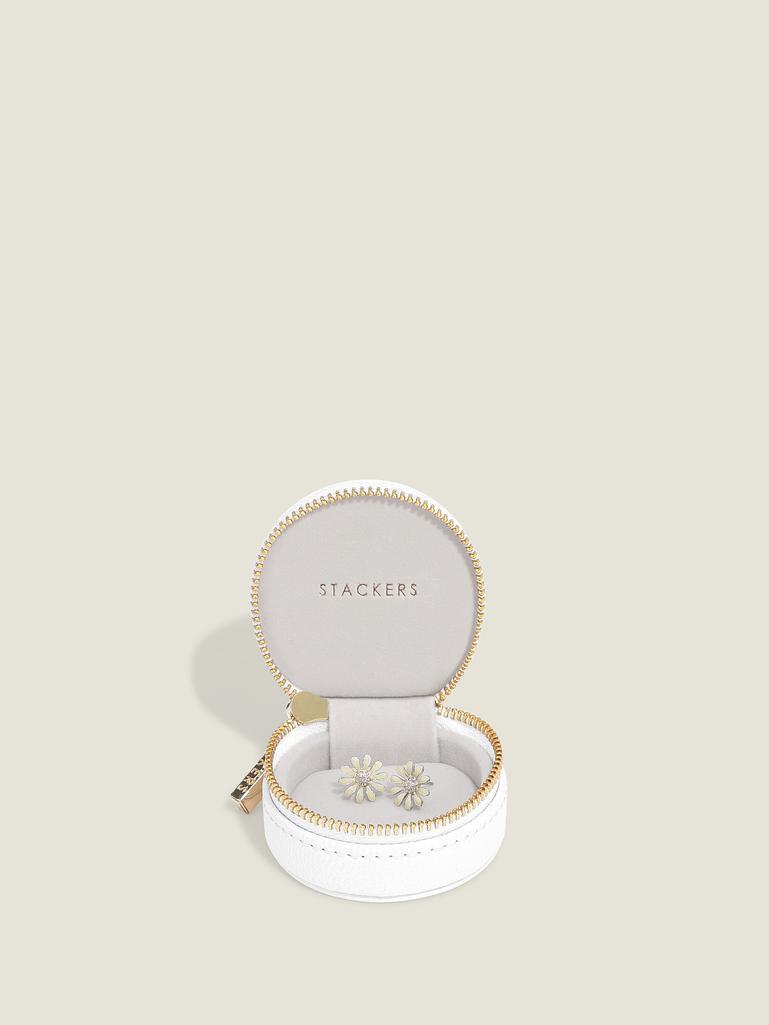 Pebble White Oyster Travel Jewellery Box