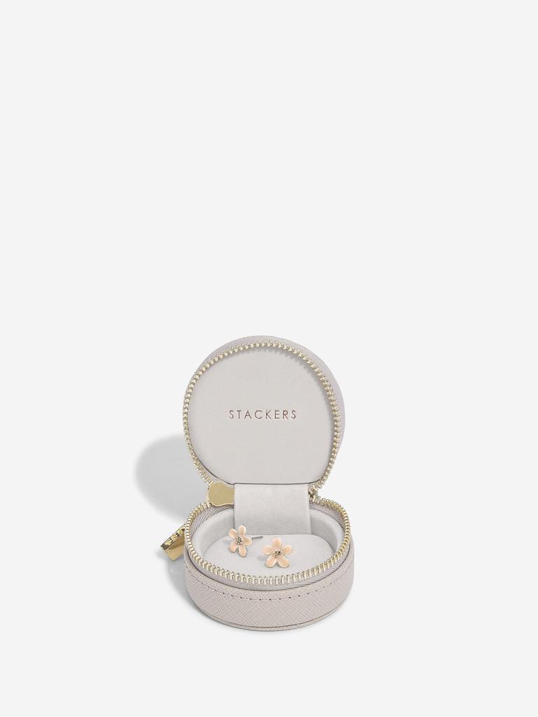 Taupe Oyster Travel Jewellery Box