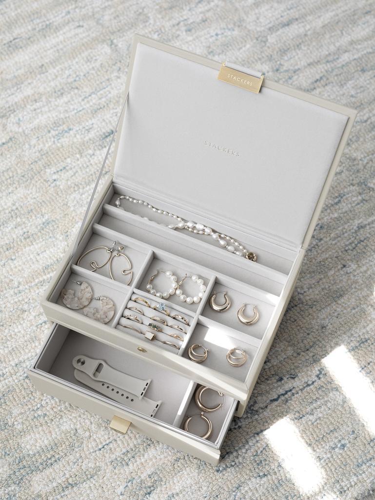 Oatmeal Classic Jewellery Box 1-Drawer Set