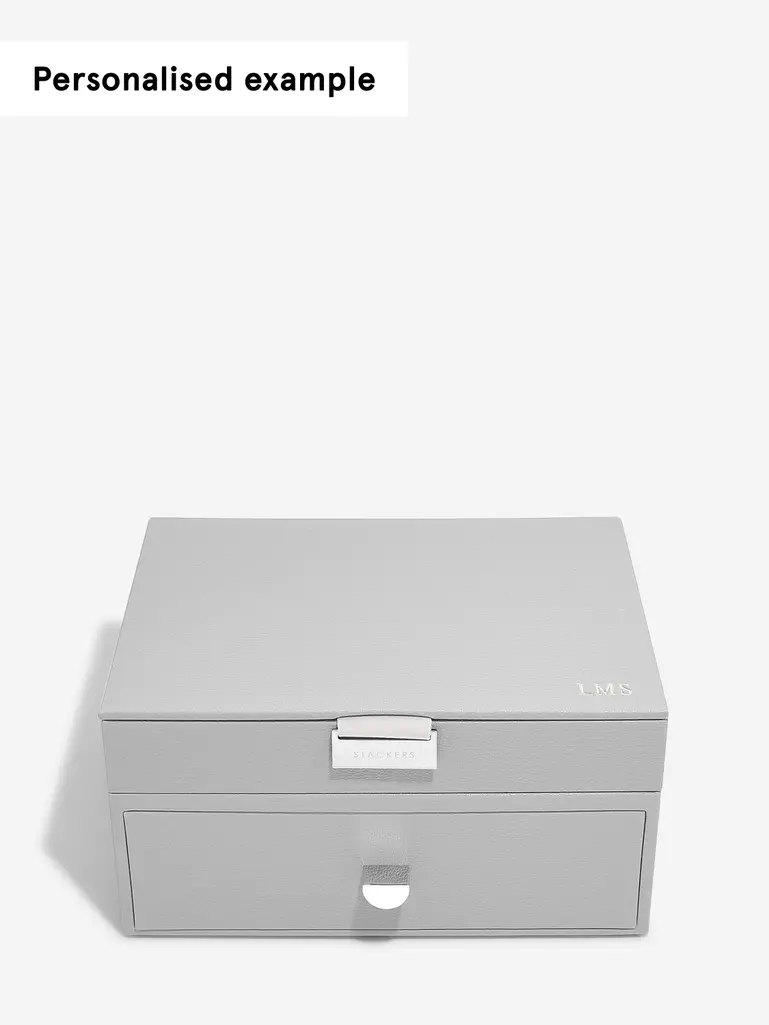 Pebble Grey Classic Jewellery Box 1-Drawer Set