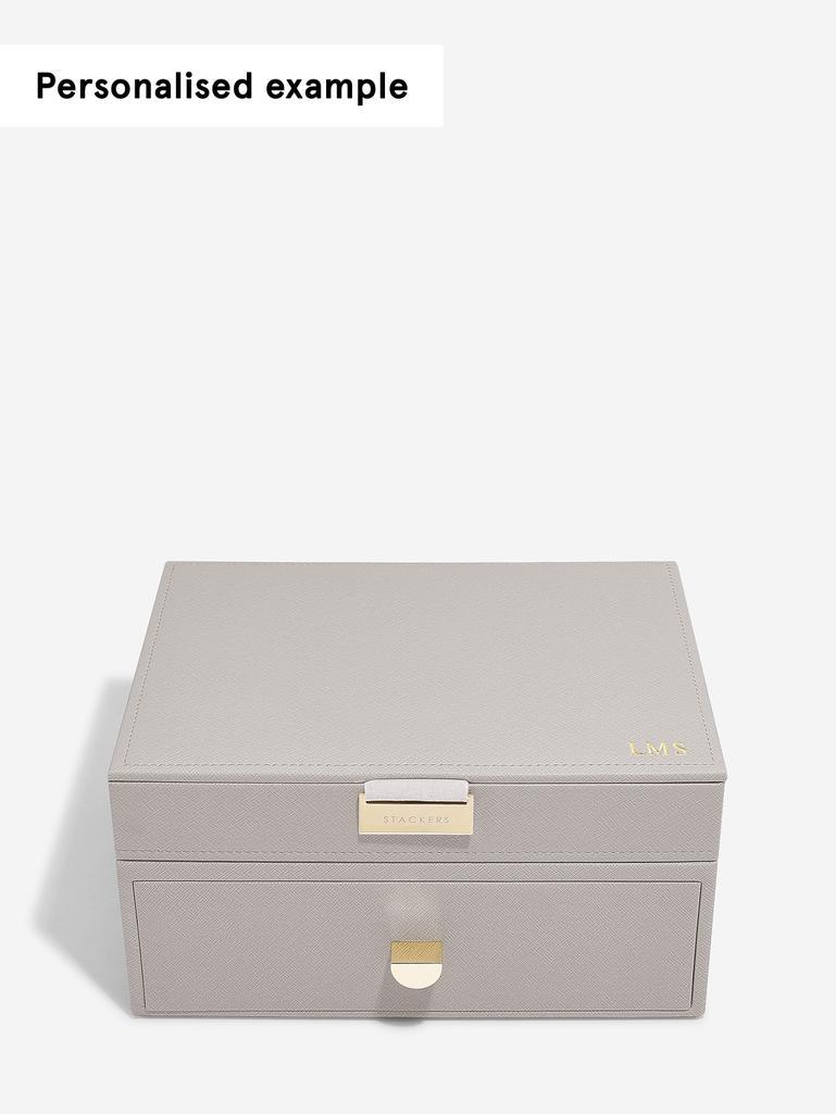 Taupe Classic Jewellery Box 1-Drawer Set