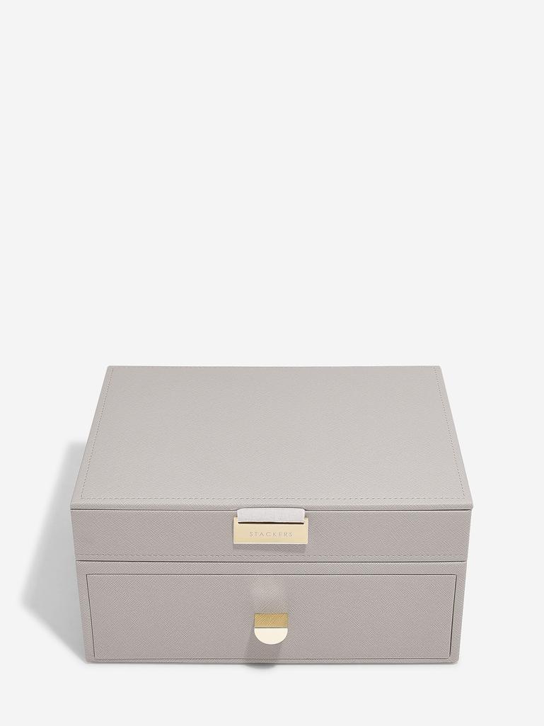 Taupe Classic Jewellery Box 1-Drawer Set