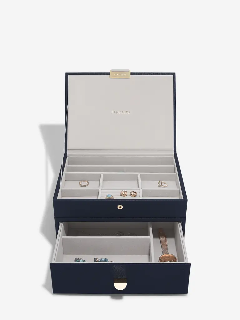 NavyClassic Jewellery Box 1-Drawer Set