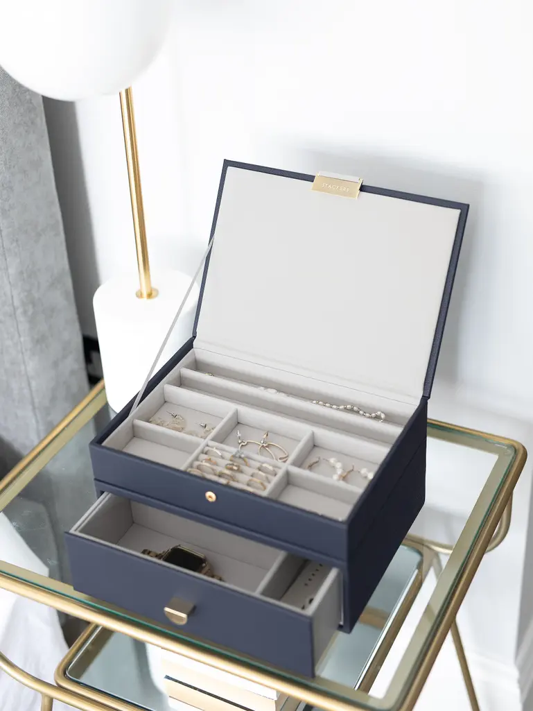 NavyClassic Jewellery Box 1-Drawer Set
