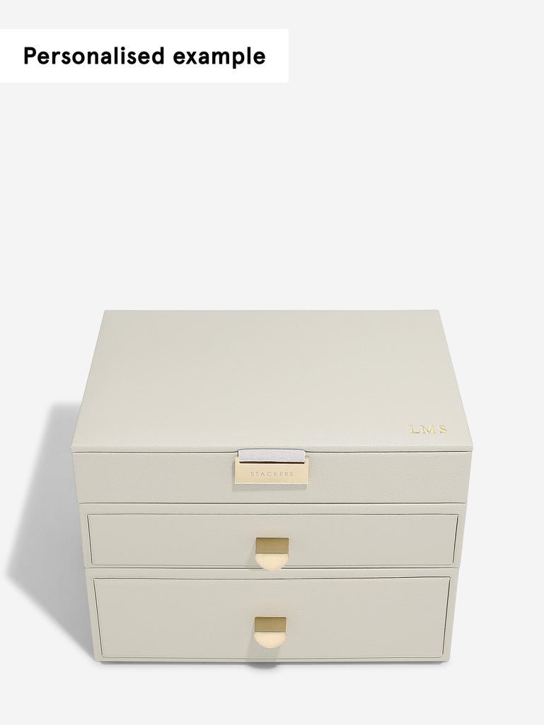 Oatmeal Classic Jewellery Box 2-Drawer Set