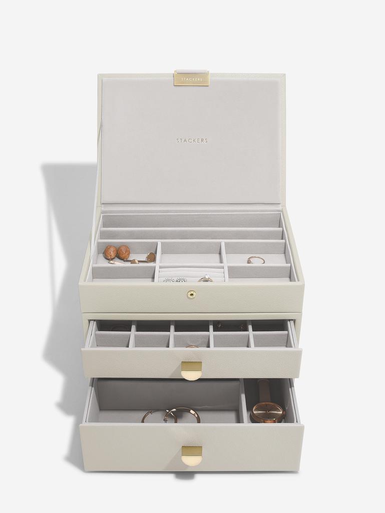 Oatmeal Classic Jewellery Box 2-Drawer Set