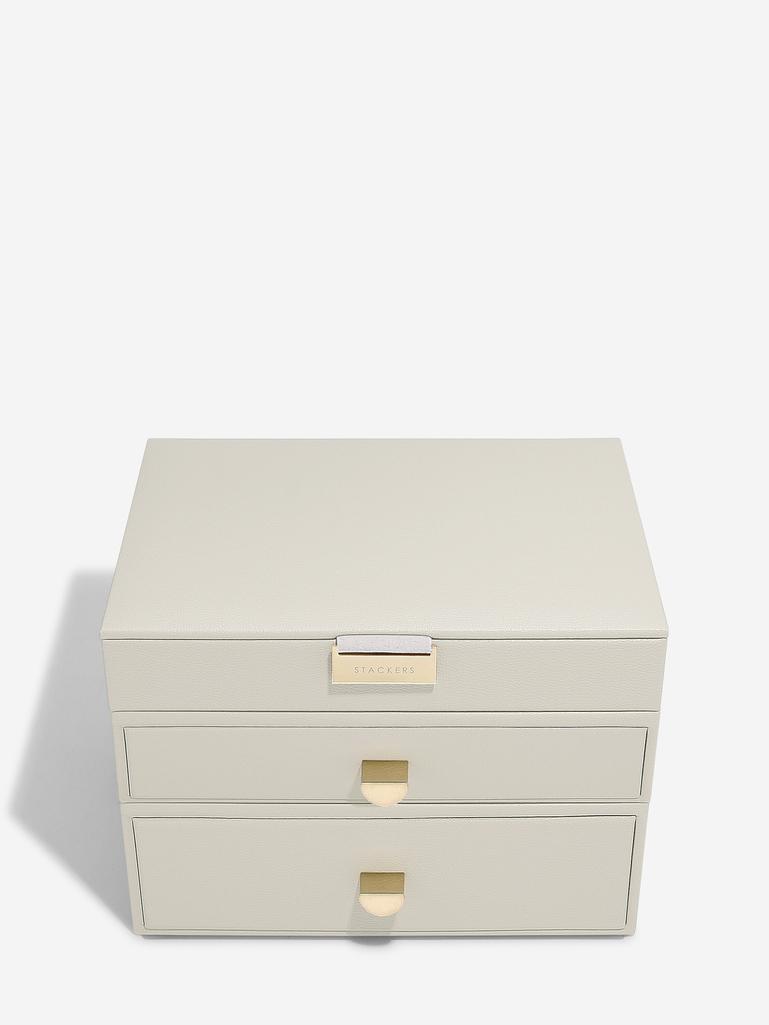 Oatmeal Classic Jewellery Box 2-Drawer Set
