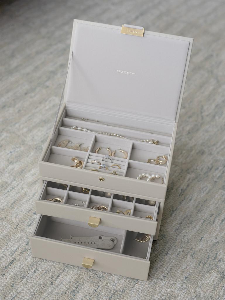 Oatmeal Classic Jewellery Box 2-Drawer Set