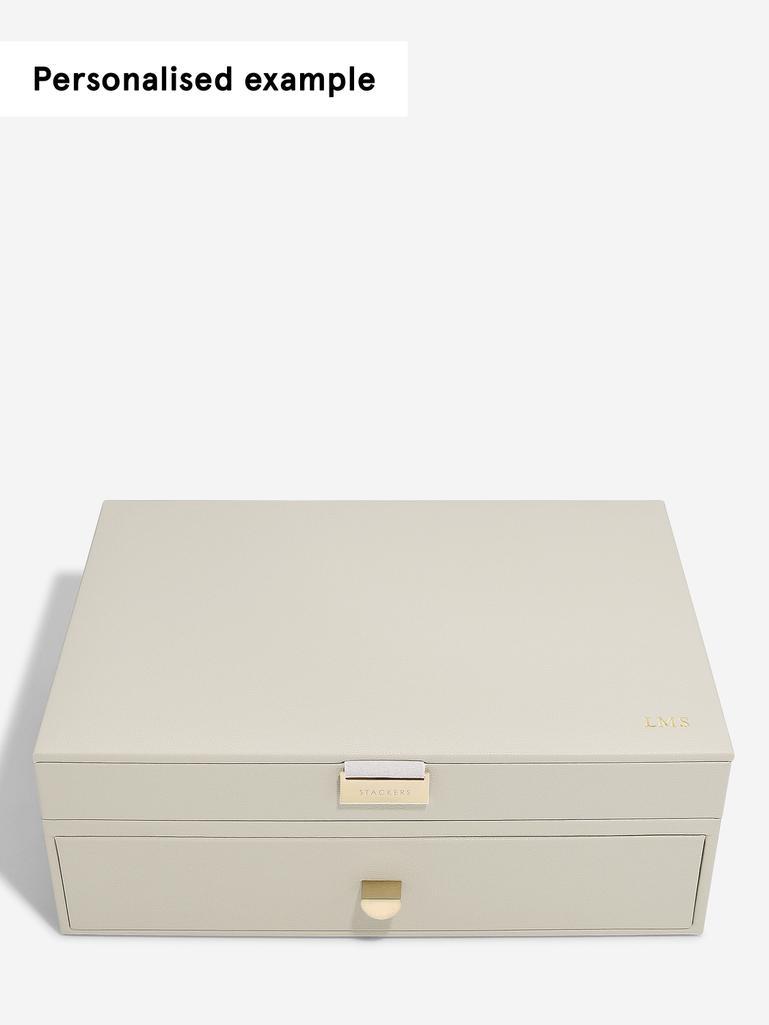 Oatmeal Supersize Jewellery Box 1-Drawer Set