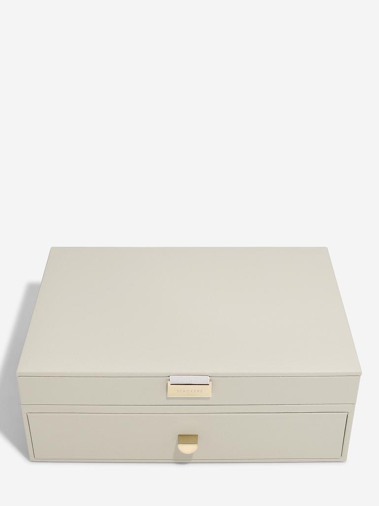 Oatmeal Supersize Jewellery Box 1-Drawer Set