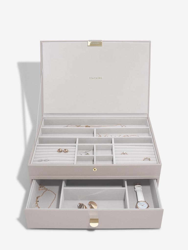 Taupe Supersize Jewellery Box 1-Drawer Set