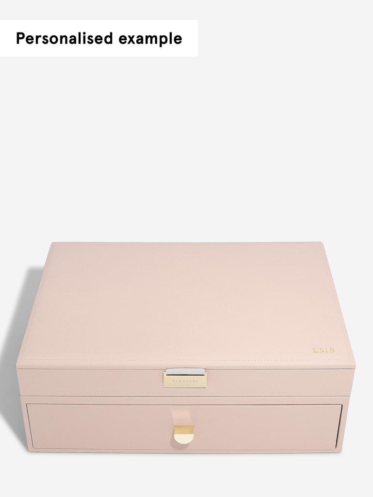 Blush Pink & Champagne Gold Supersize Jewellery Box 1-Drawer Set