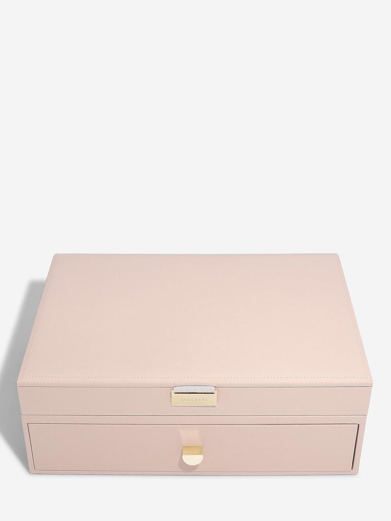 Blush Pink & Champagne Gold Supersize Jewellery Box 1-Drawer Set