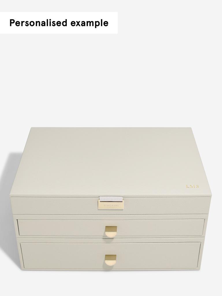 Oatmeal Supersize Jewellery Box 2-Drawer Set