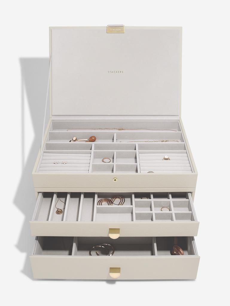 Oatmeal Supersize Jewellery Box 2-Drawer Set