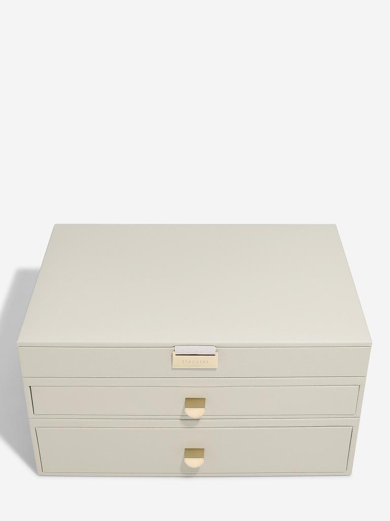 Oatmeal Supersize Jewellery Box 2-Drawer Set
