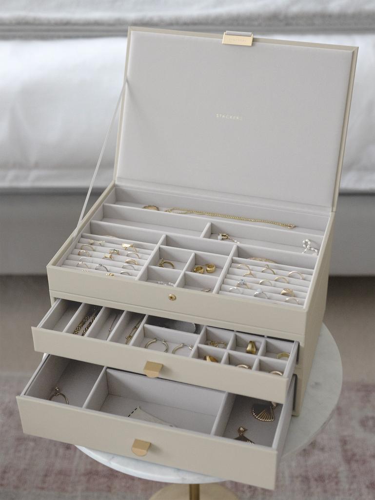 Oatmeal Supersize Jewellery Box 2-Drawer Set
