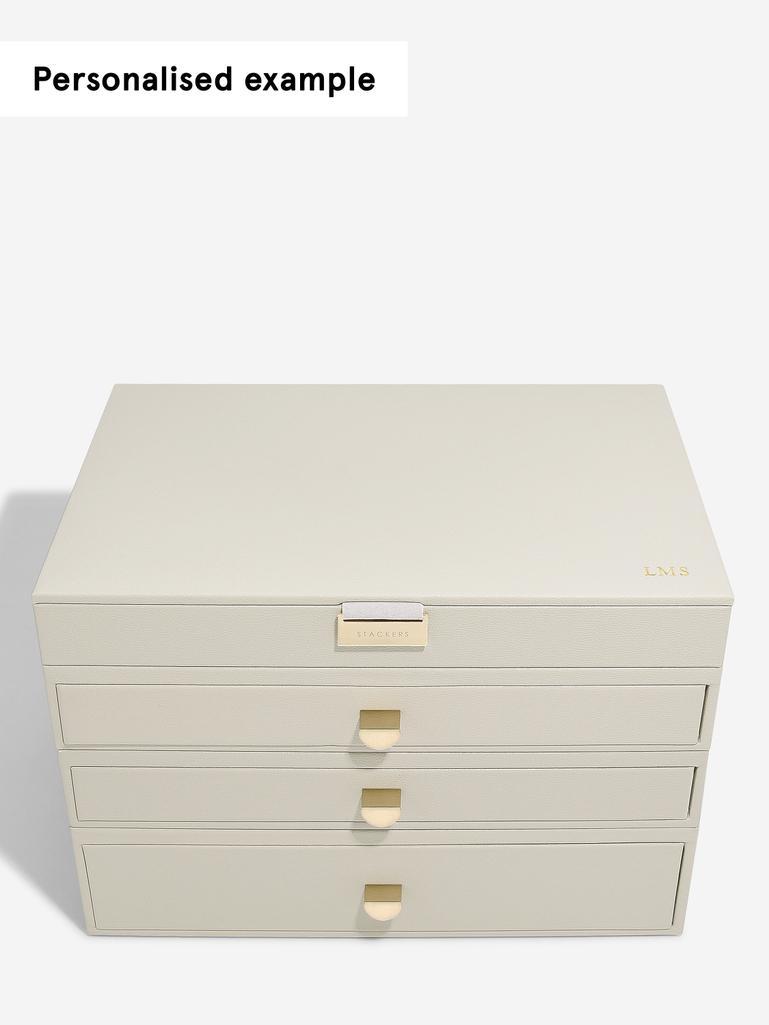 Oatmeal Supersize Jewellery Box 3-Drawer Set