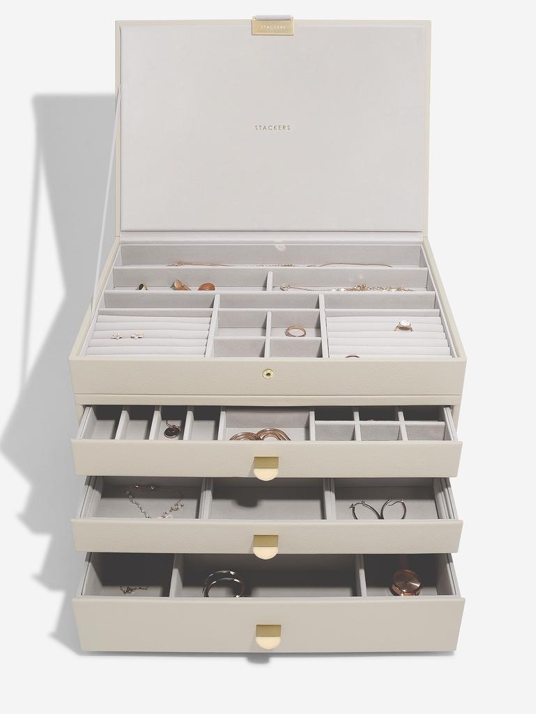 Oatmeal Supersize Jewellery Box 3-Drawer Set