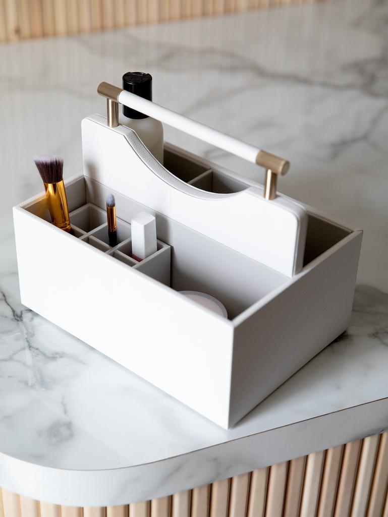 Pebble White Classic Cosmetic Organiser