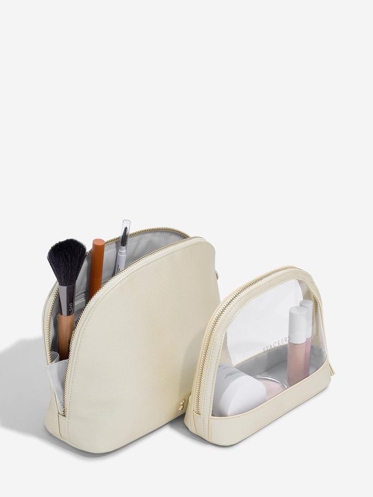 Metallic Pearl Nested Cosmetic Bag Set of 2