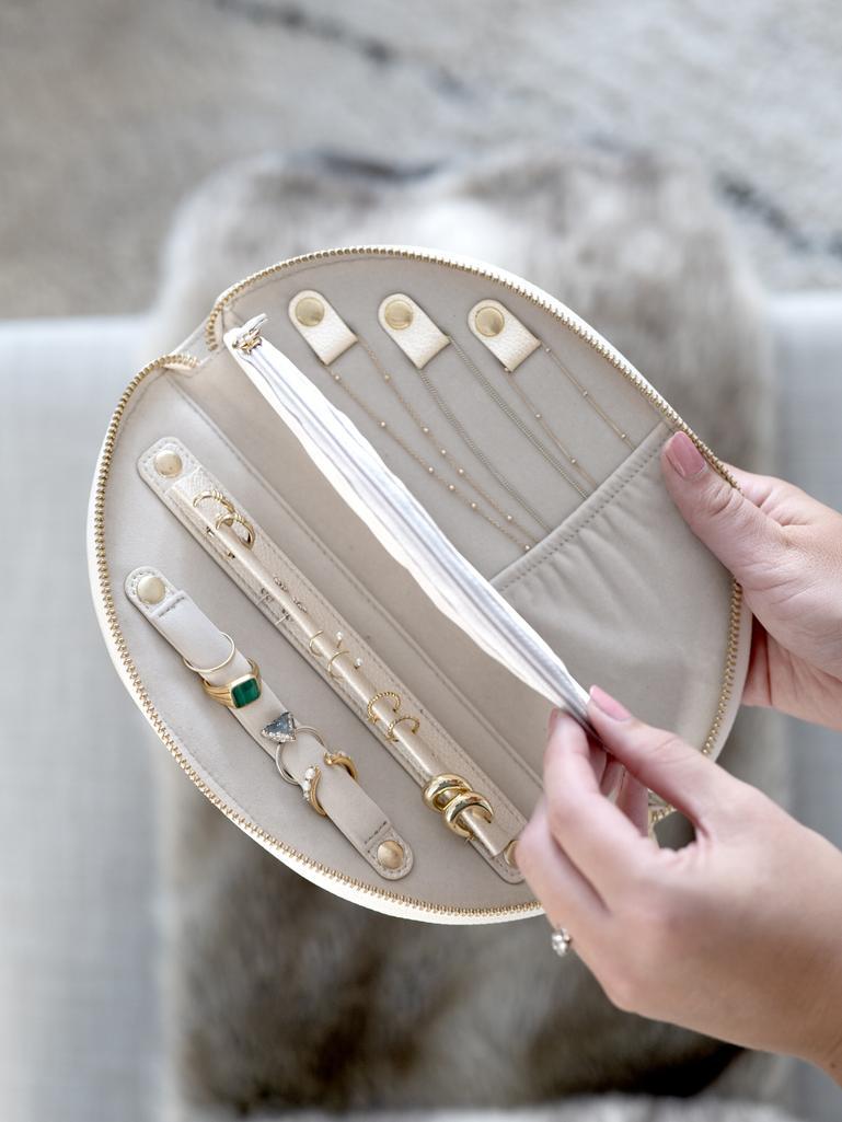 Metallic Pearl Crescent Jewellery Roll