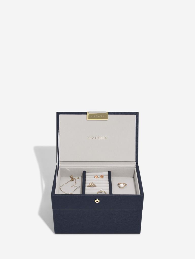 Navy Blue Mini Jewellery Box Set of 2