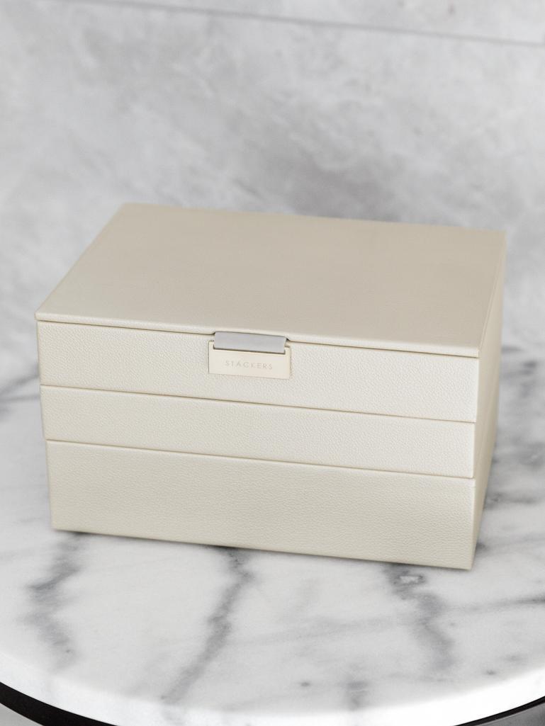 Metallic Pearl Classic Jewellery Box Set of 3