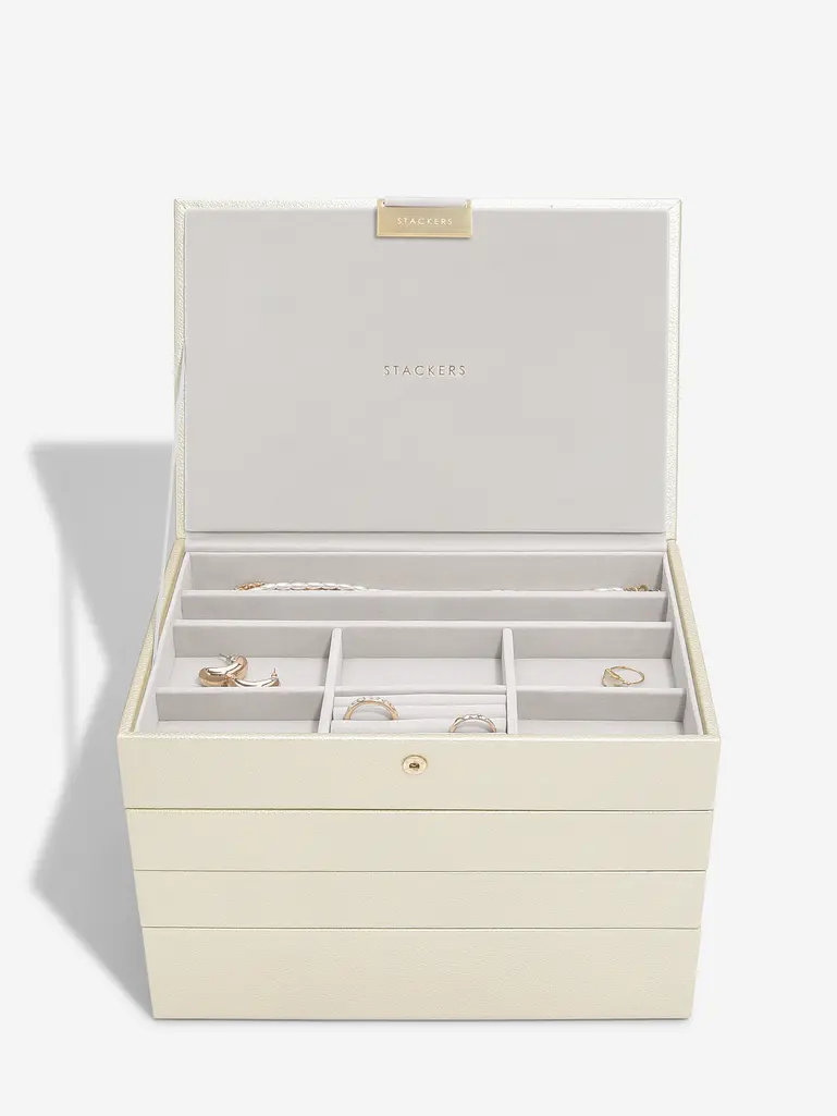 Metallic Pearl Classic Jewellery Box Set of 4