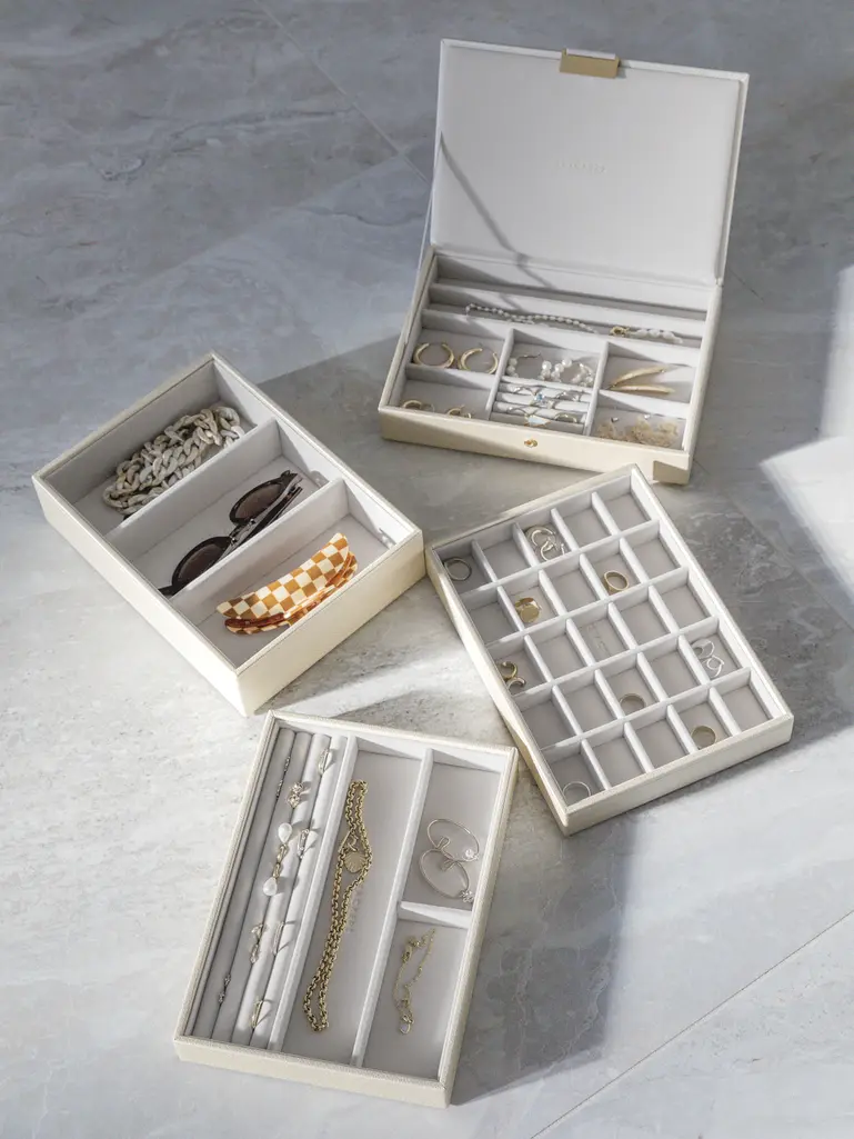 Metallic Pearl Classic Jewellery Box Set of 4