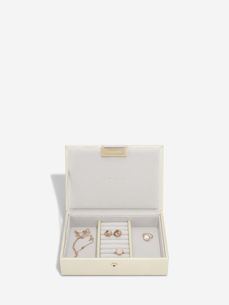 Metallic Pearl Mini Jewellery Box Set of 2