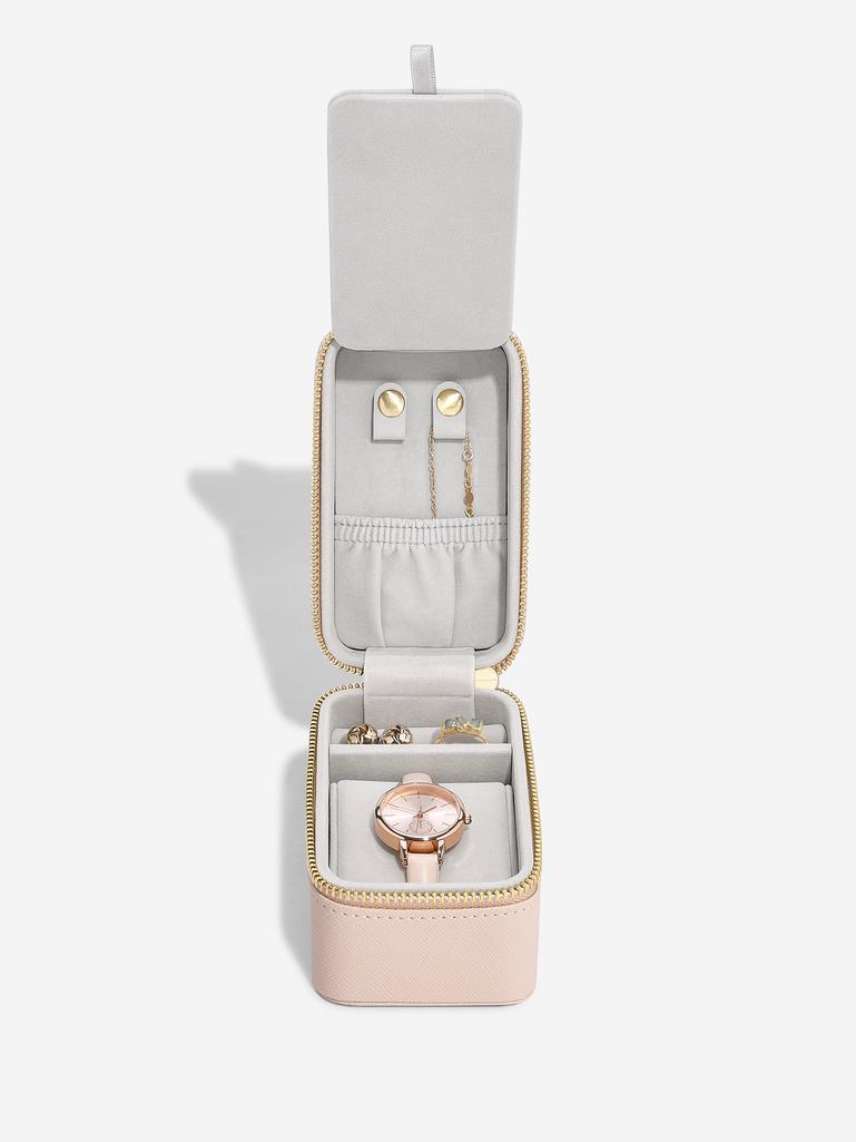 Blush Pink Travel Jewellery & Watch Box