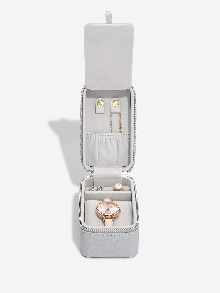 Pebble Grey Travel Jewellery & Watch Box