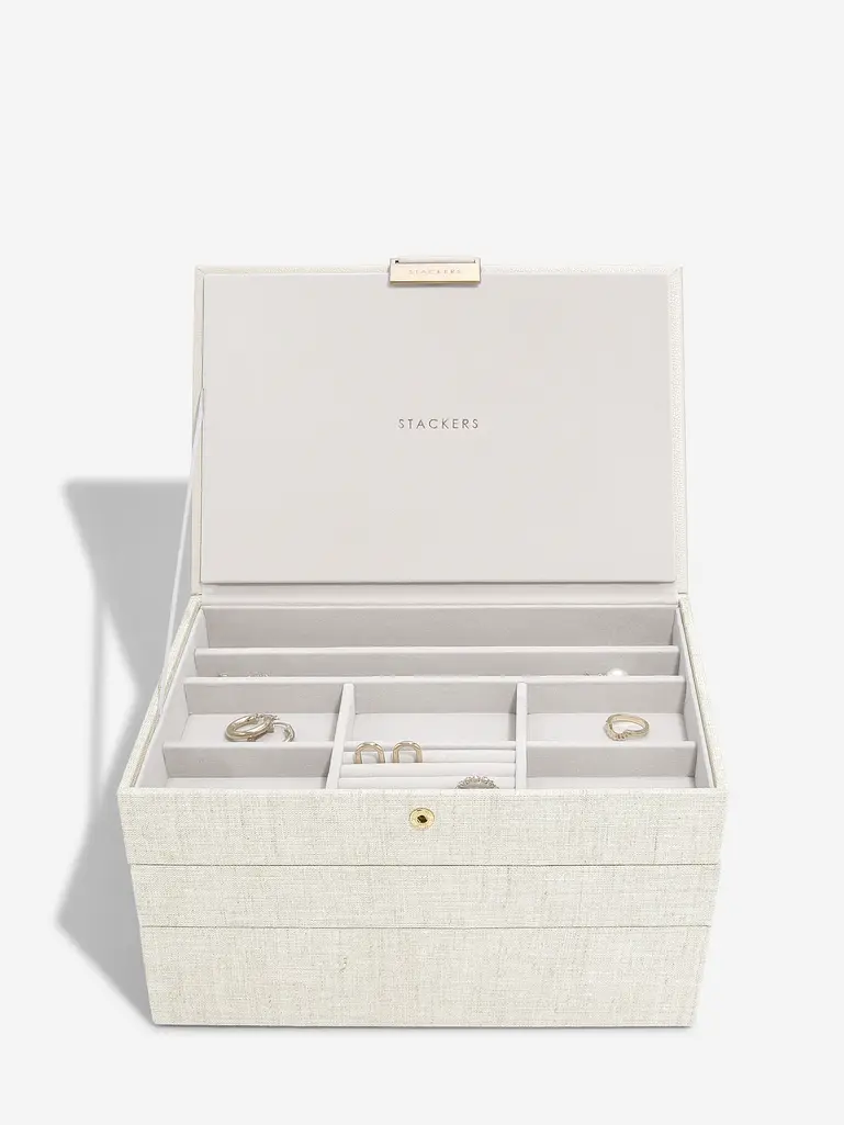 Oatmeal & Linen Classic Jewellery Box Set of 3