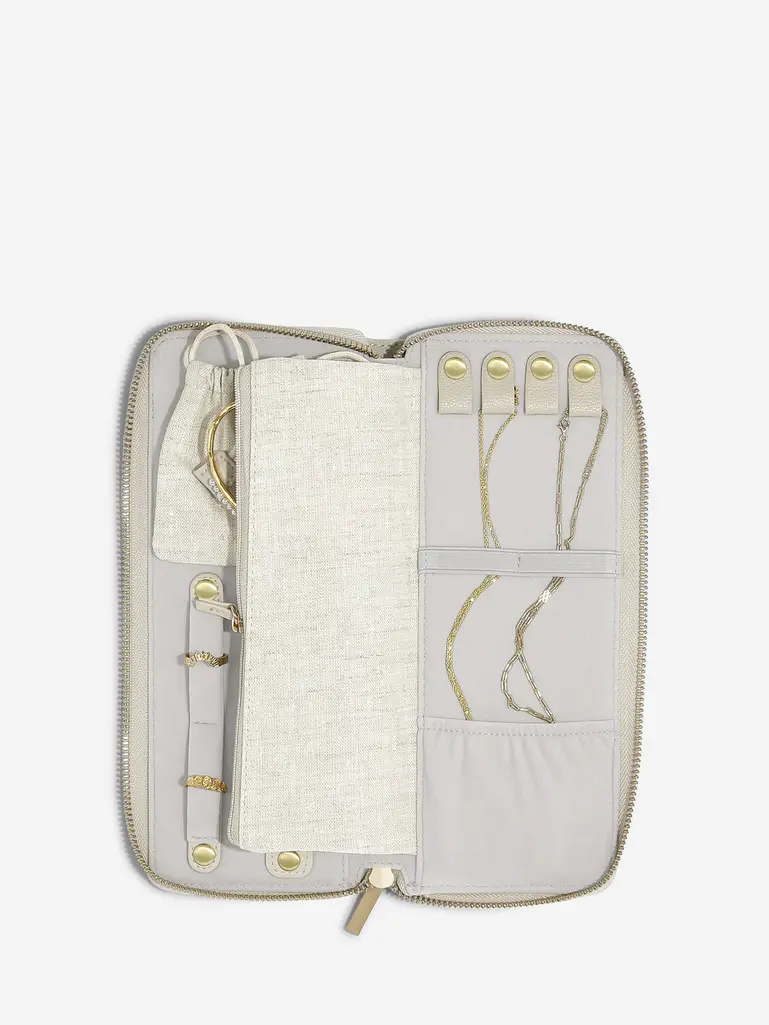 Oatmeal & Linen Jewellery Roll