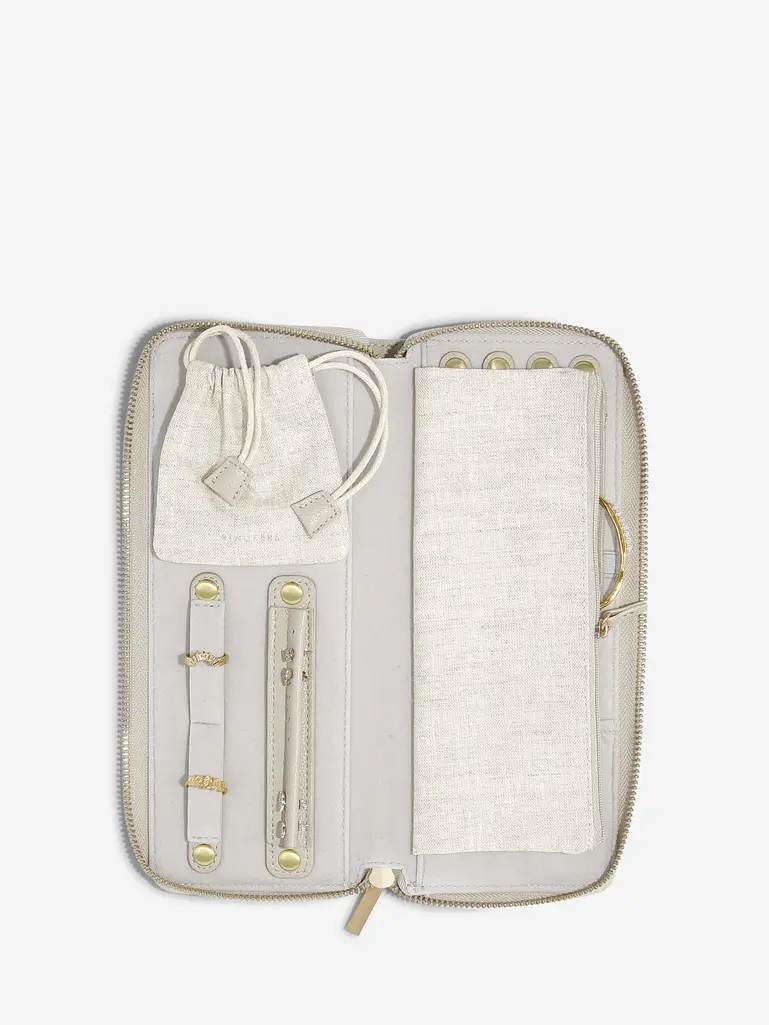 Oatmeal & Linen Jewellery Roll