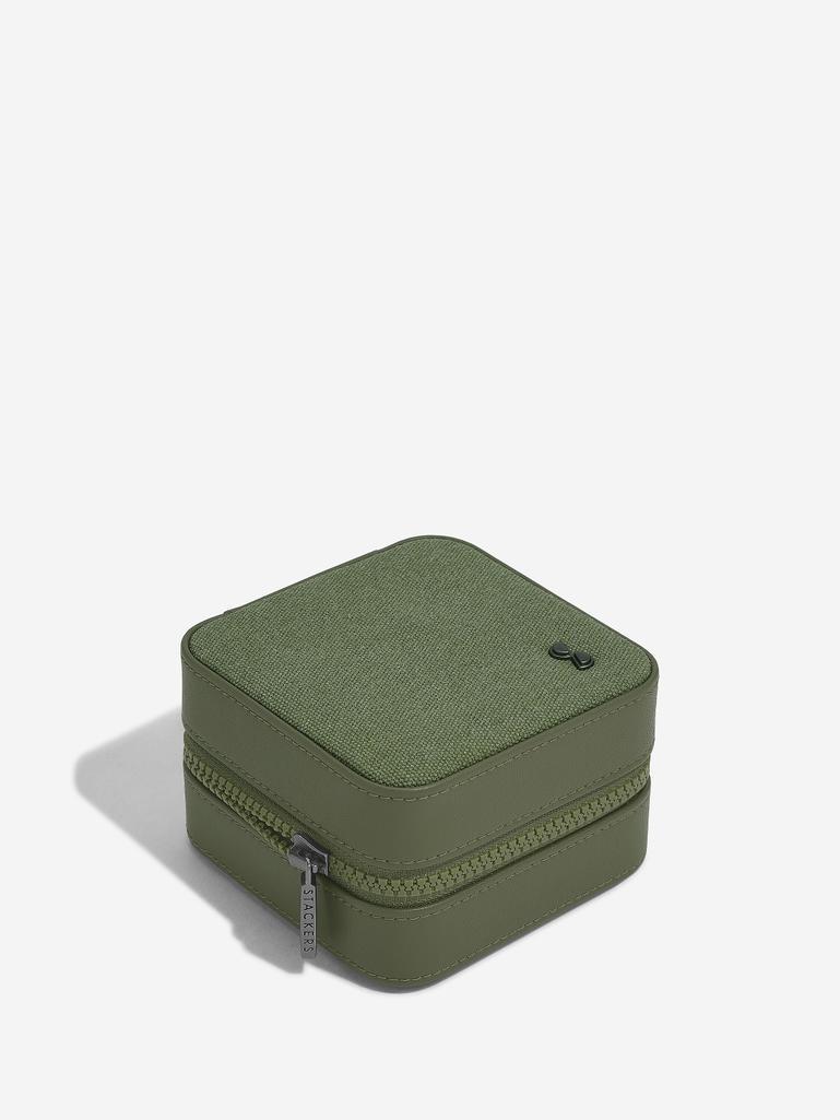 Green Canvas Watch & Jewellery Box