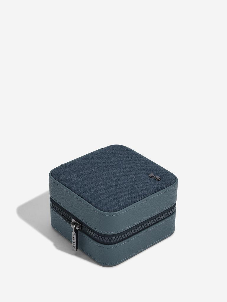 Blue Canvas Watch & Jewellery Box