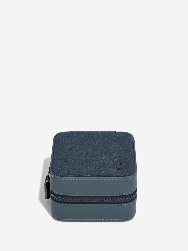 Blue Canvas Watch & Jewellery Box