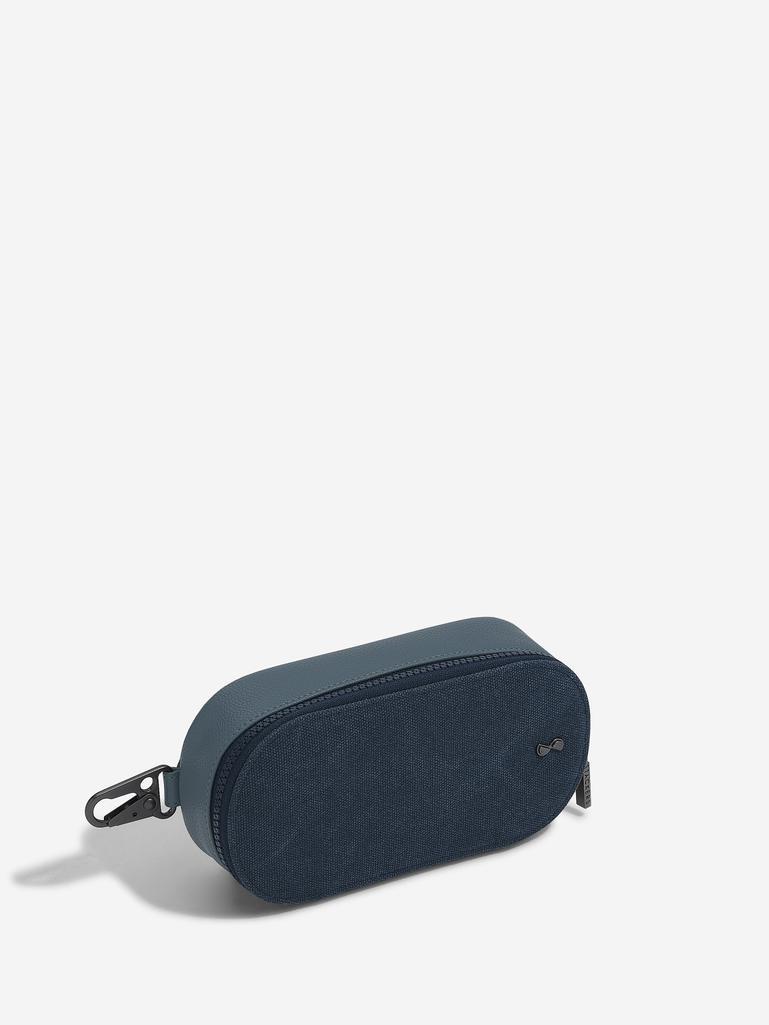 Blue Canvas Clip-On Tech Pouch