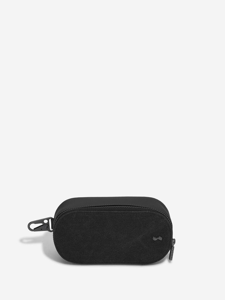Black Canvas Clip-On Tech Pouch