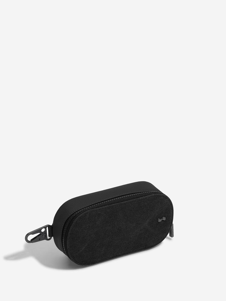 Black Canvas Clip-On Tech Pouch