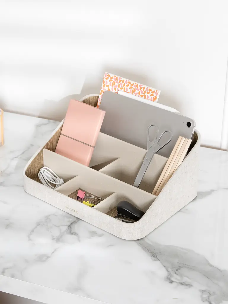 Oatmeal & Linen Desk Organiser Set