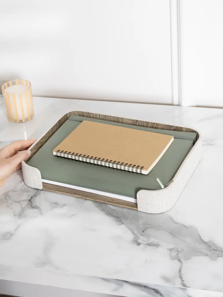 Oatmeal & Linen Desk Organiser Set