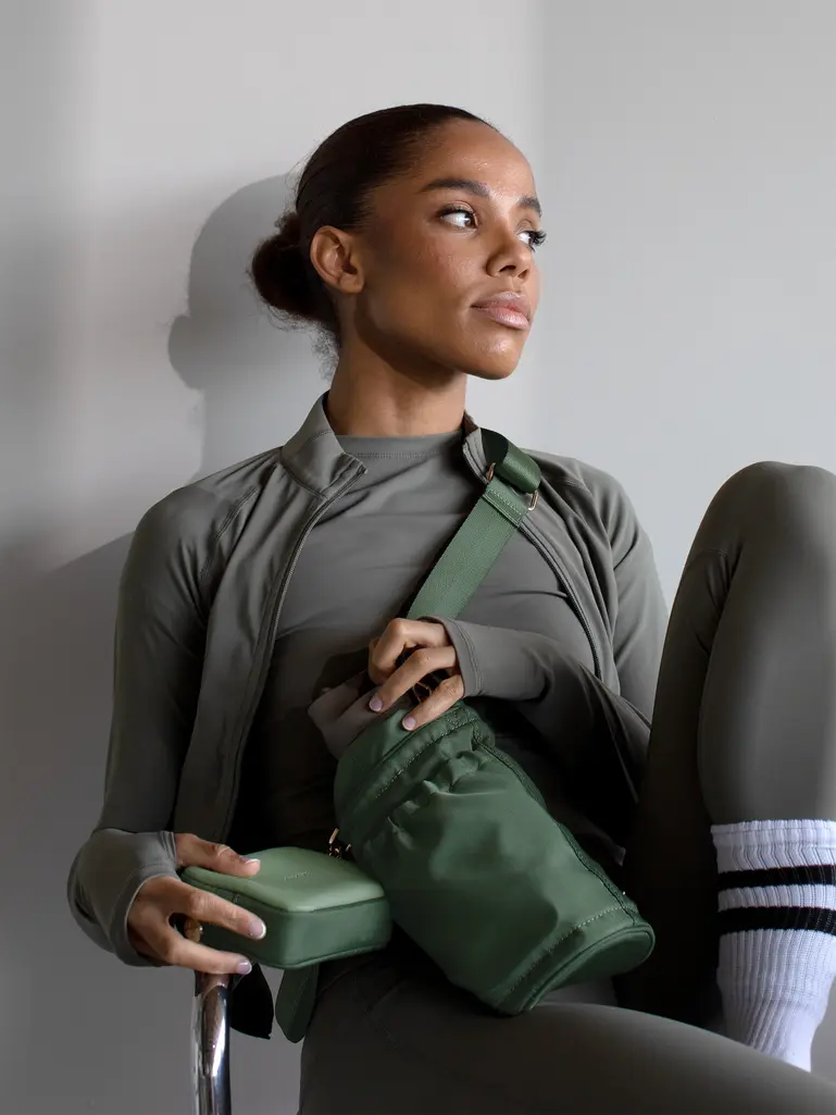 Recycled Nylon Green Bottle Bag