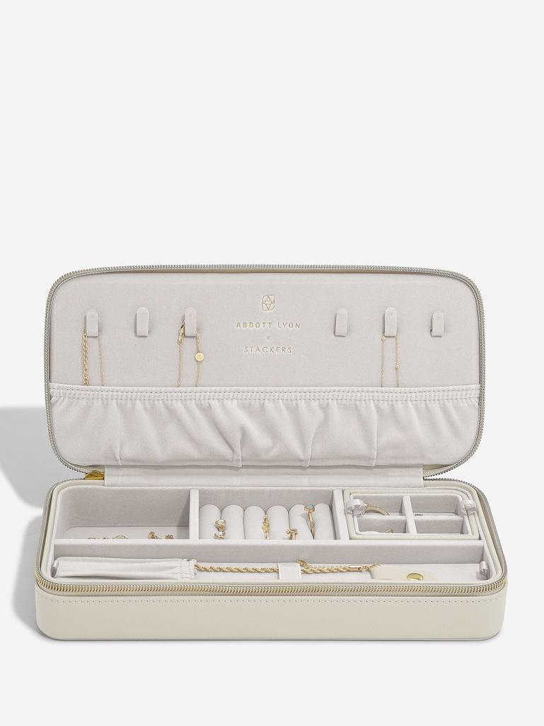 Abbott Lyon X Stackers Oatmeal Zipped Jewellery Box