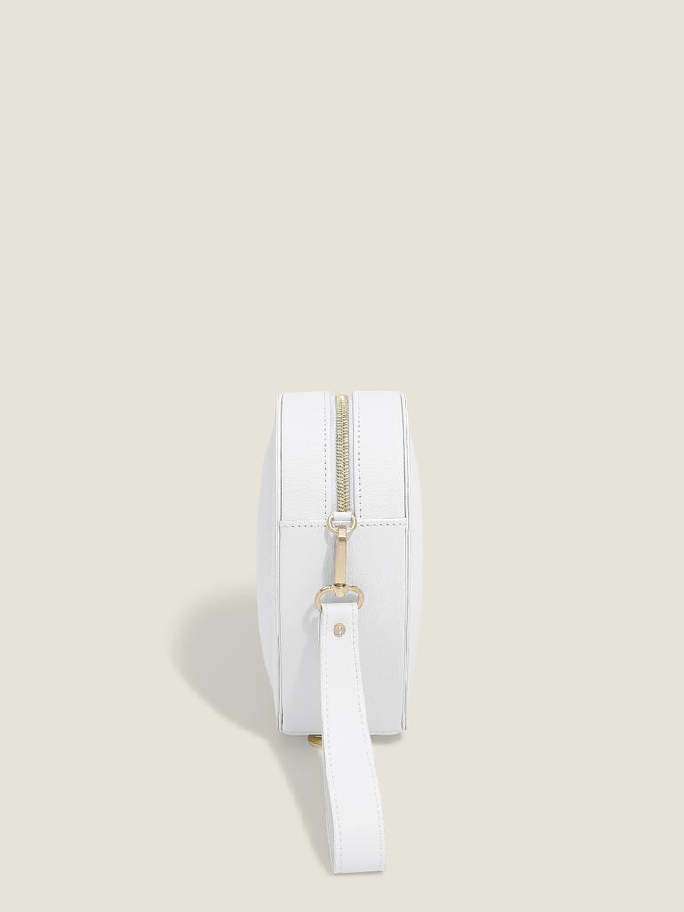 White Pebble Heart Shoulder Bag